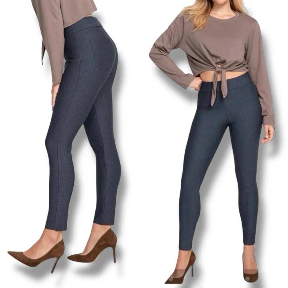 HONEYLOVE EverReady Pant Tummy Panel Size S Stormy Blue Denim Everyday Pants NWT